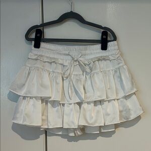 Elegant White Ruffle Skort